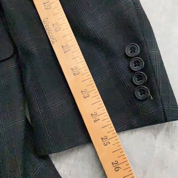 Hickey Freeman Blazer Men 44 Green Blue Windowpane Wool‎ Classic Jacket USA VTG - Picture 6 of 15